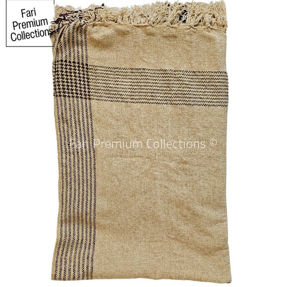 Soft Warm Wool Shawl Border Design Washable Pakistani Kashmiri Wrap Scarf Unisex - Picture 15 of 16